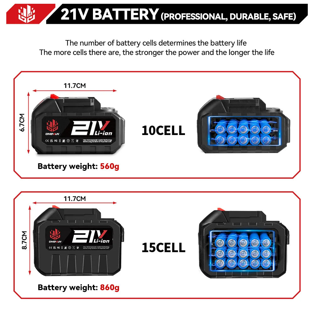 ONEVAN 15000mAh 22500mAh Lithium Ion Battery Rechargeable Ba
