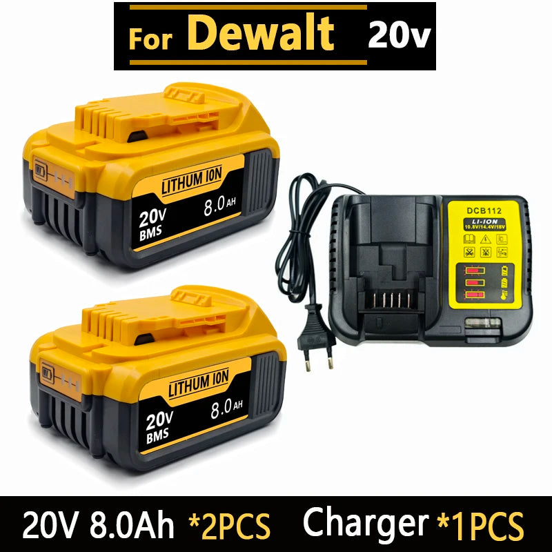 New High-Power for DEWALT 20V/60V Battery DCB200 DCB205 DCB206 Power Tool 18V Battery 3AH 8AH 12AH 18AH Batteries DCD805