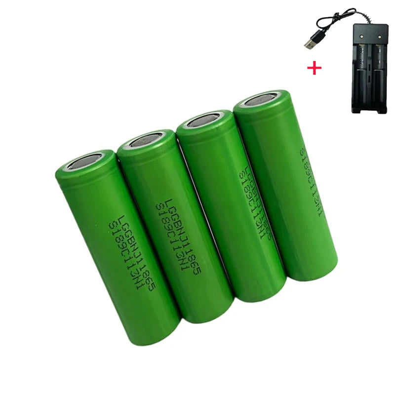 New 18650 Lithium Battery 1200mAh 3.7V INR18650 MJ1 High Power Tool Battery Flashlight 18650 Rechargeable Battery + Charger