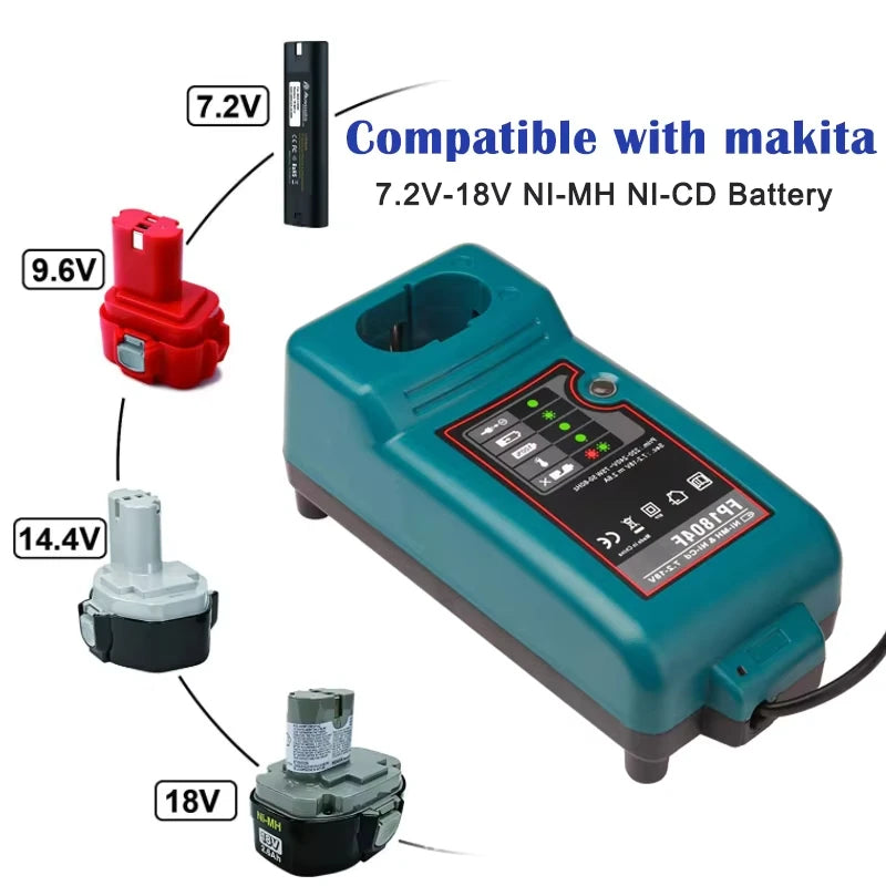 Battery Charger For Makita PA12 PA18 DC1804 DC1822 7.2V-18V 