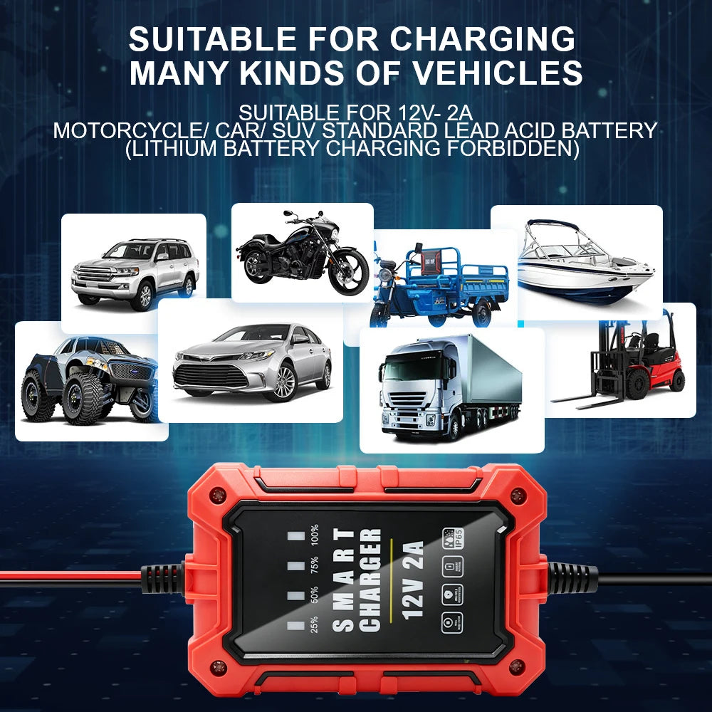 Intelligent Car Battery Charger Full Automatic Fast Power Ch