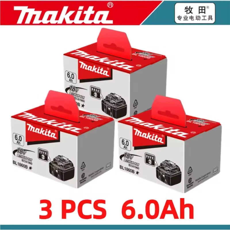Original 18V Makita Battery 6Ah Rechargeable Lithium-Ion Battery BL1860B for Makita 18V Power Tools Replace Battery