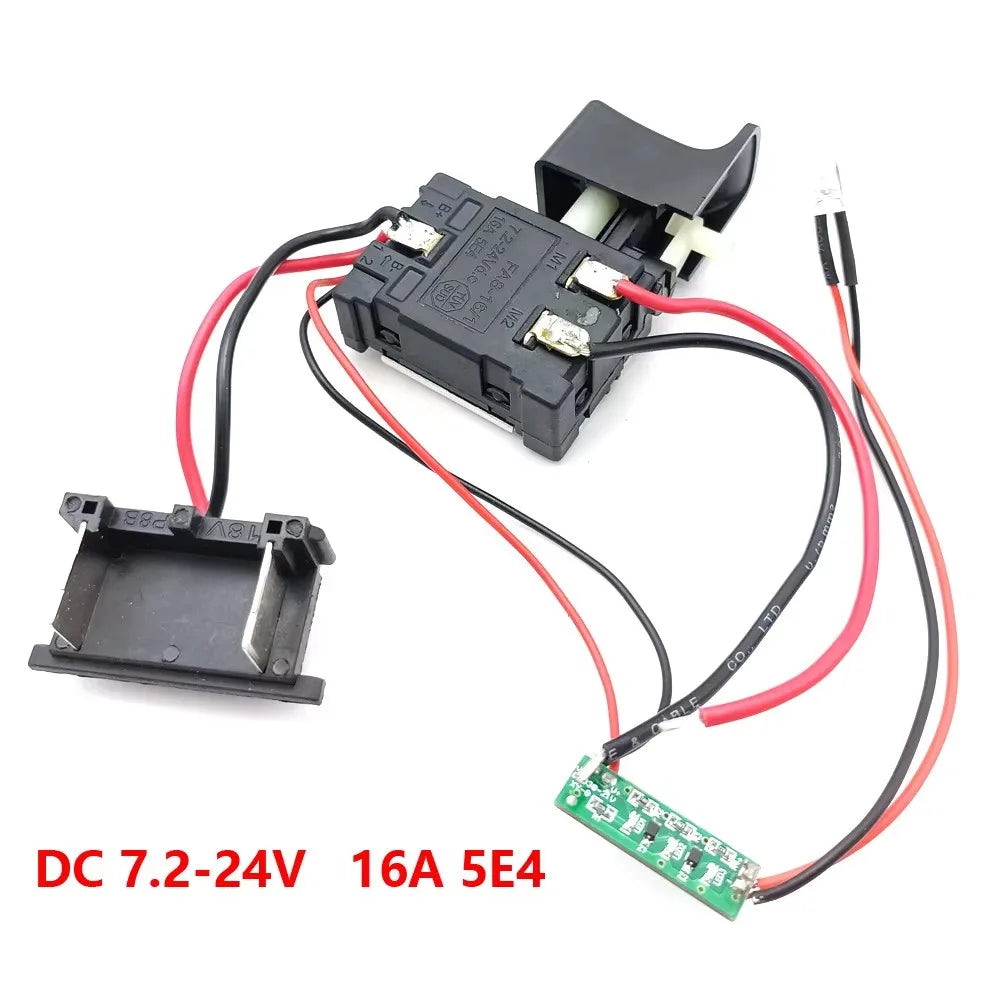 1PCS DC7.2-24V 16A 5E4 Knife Saw Speed Control Switch Electric Tool Accessory FA8-16/1 with LED and Circuit Board