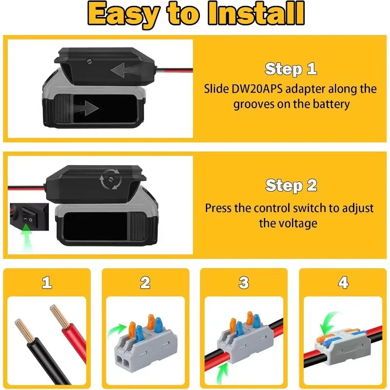 DC 18V to 12V Step Down Converter for Dewalt/Makita/Milwauke