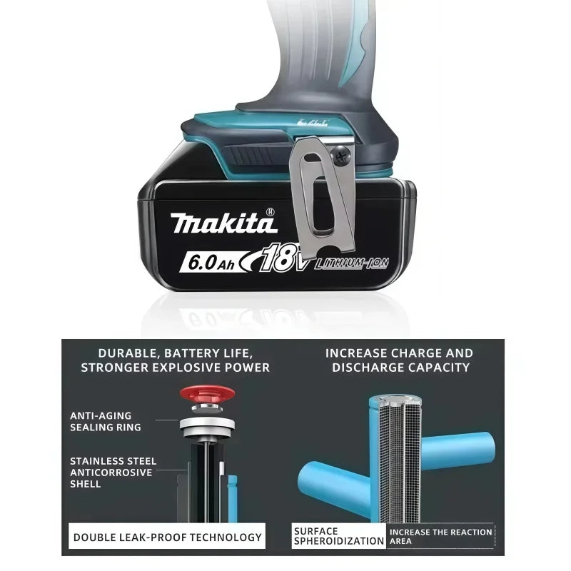 Genuine BL1860B 18V 6.0Ah Li-ion Battery for Makita 18V LXT 