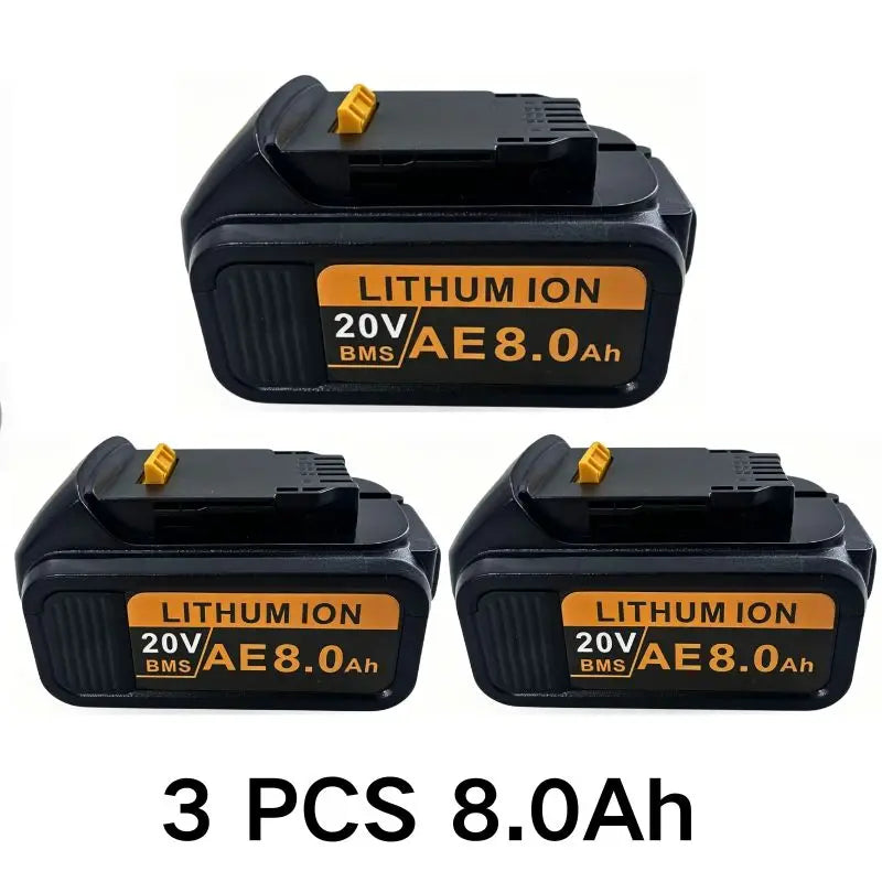 20V For DeWalt 12Ah/9Ah/8Ah/6Ah/3Ah Li-lon Battery Replacement DCB DCD DCF DCG series Power Tools+charger+electric drill