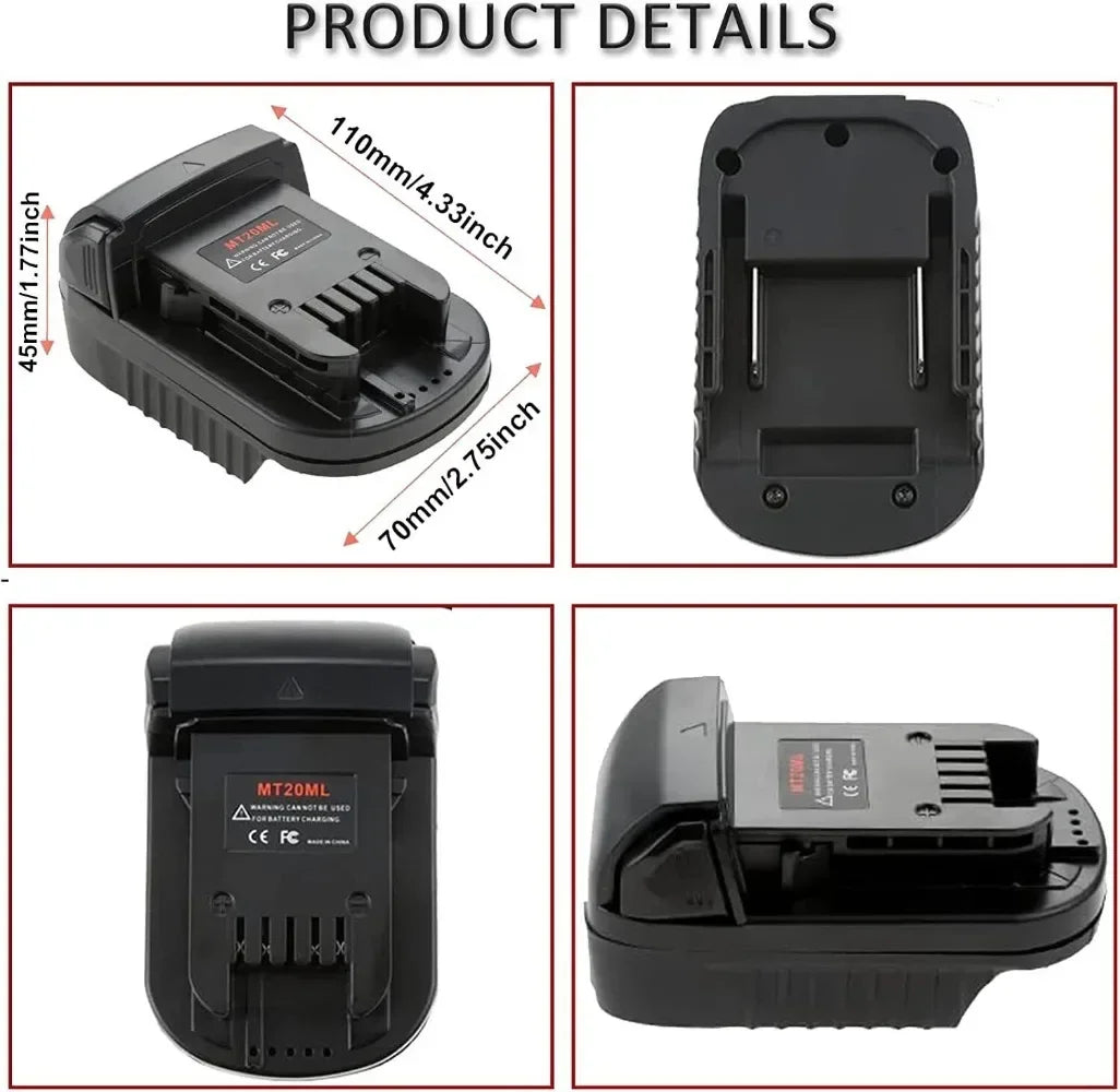 MT20ML Battery Adapter for Makita 18V/20V BL1830 BL1840 BL18