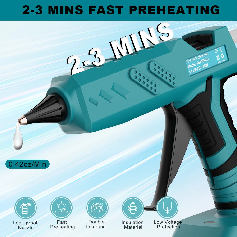 Turpow Cordless Hot Melta Gun For Makita BL1830 18V Battery 