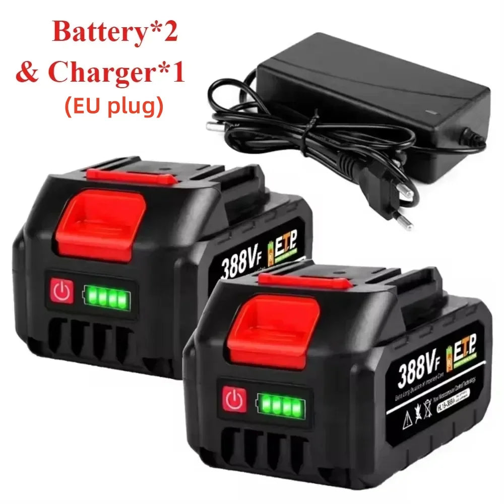 21V 388VF 15000mAh High Capacity Rechargeable Lithium Ion Battery for Makita 18V/21V Cordless Power Tools Replacement Battery