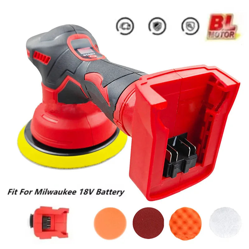 Fit for Milwaukee 18V Battery Cordless Car Polisher 8 Gears 