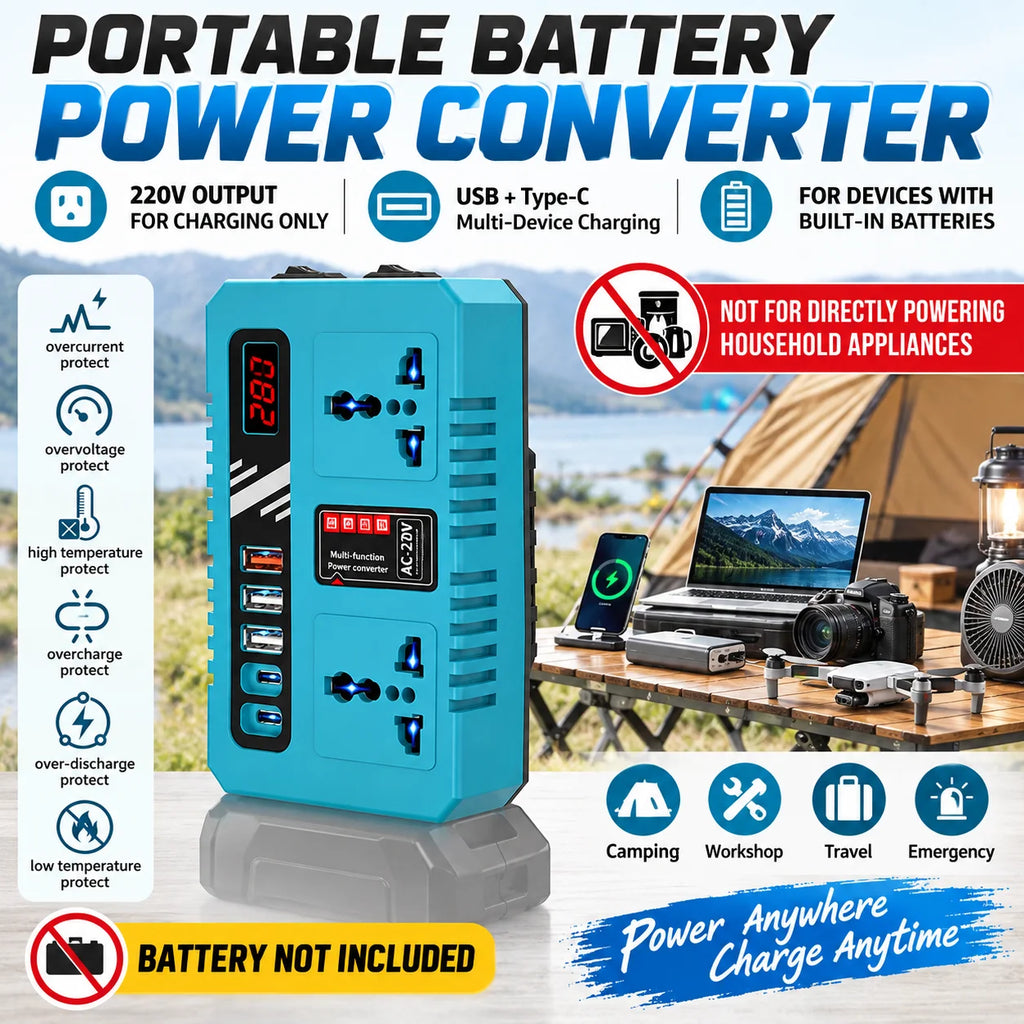 Power Tool Accessories 18v 20v To 220v Battery Power Convert