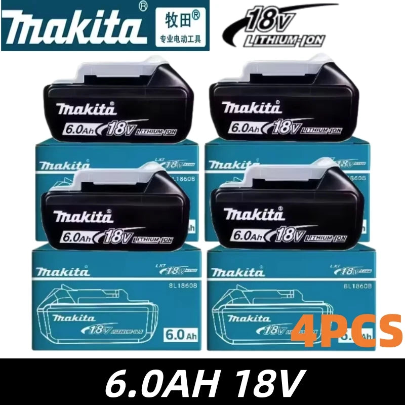 Original Makita 18V 6.0Ah Rechargeable Battery For Makita BL1830 BL1830B BL1840 Power Tools Battery+electric drill+charger