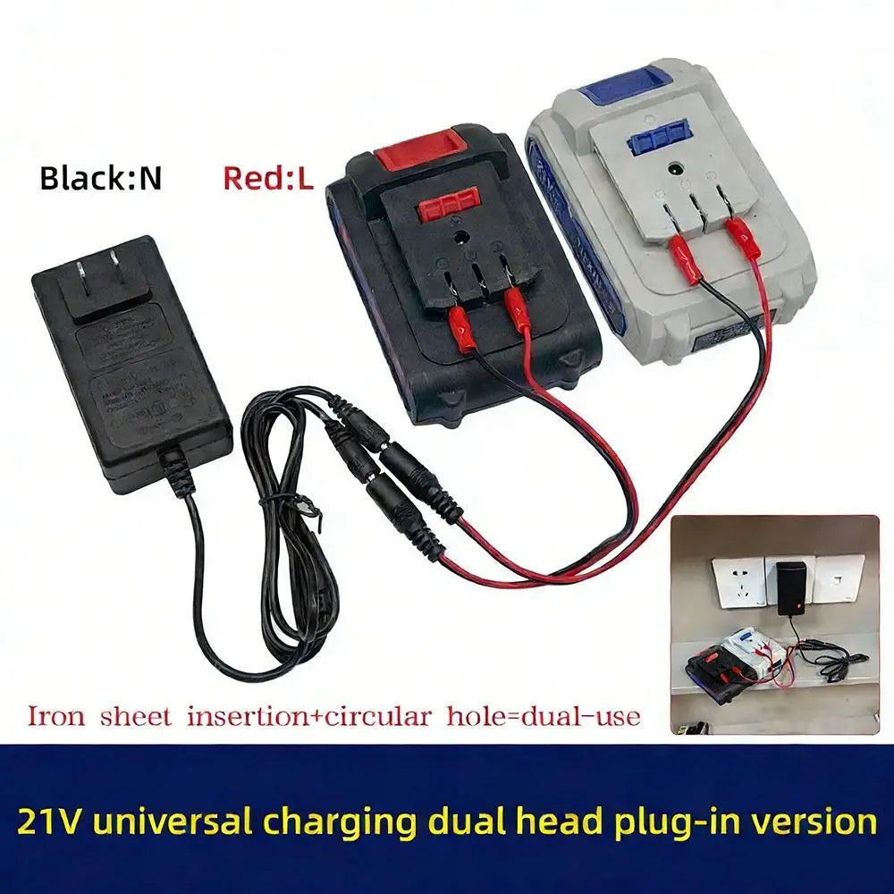 Durable 18/21V/24V Lithium Dual-head Charger Overload Protec
