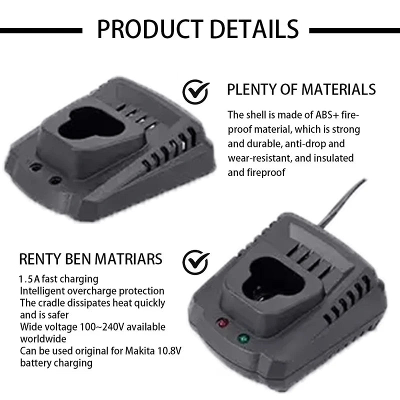 For Makita 10.8V 12V BL1013 Lithium Battery Accessories BL10