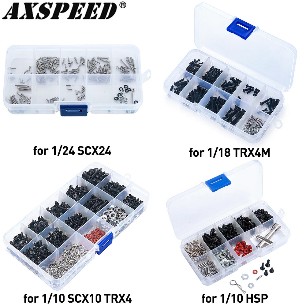 AXSPEED RC Car Repair Tools Screws Box Set for 1/8 1/10 1/18