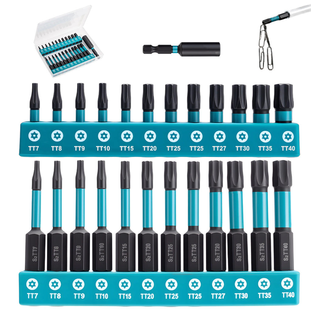 25PCS Magnetic Tamper Proof Torx Star Bit Set Screwdriver Bi