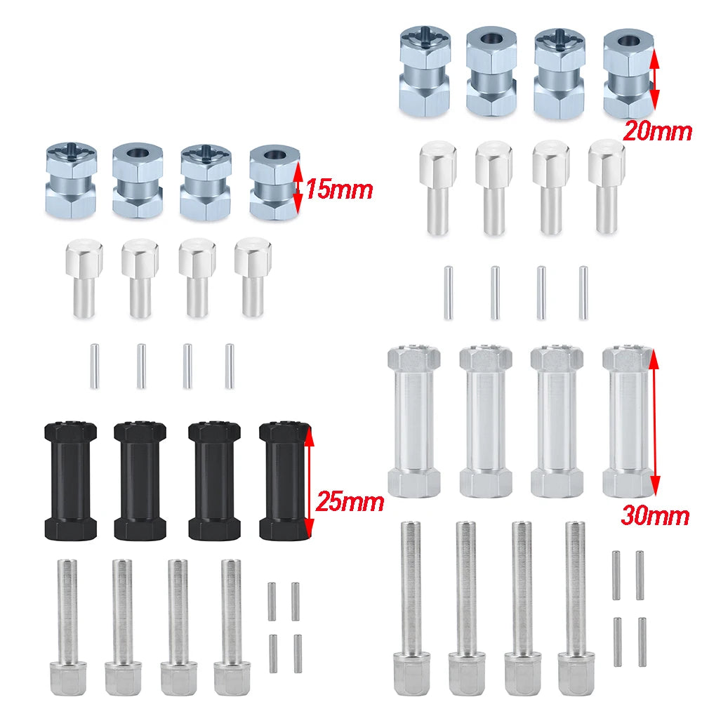 AXSPEED 4PCS 12mm Hex Wheel Hub Adapter Extended Drive Combi