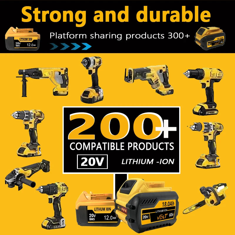 New High-Power for DEWALT 20V/60V Battery DCB200 DCB205 DCB2