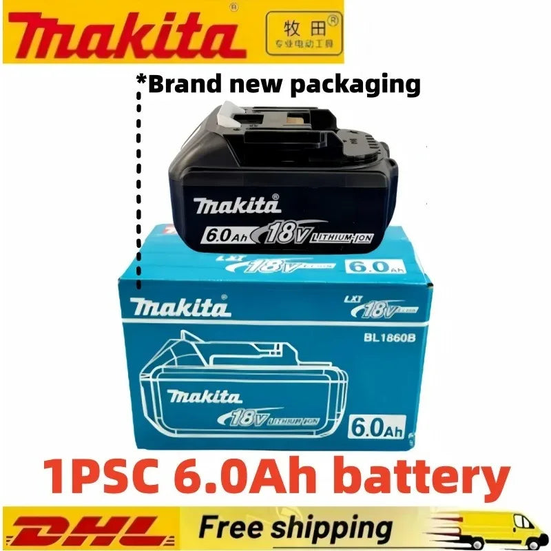 100% Original Makita Battery 6.0Ah Rechargeable Battery 18V Replacing Makita BL1830B L1840B L1850B L1860B Power Tool Battery