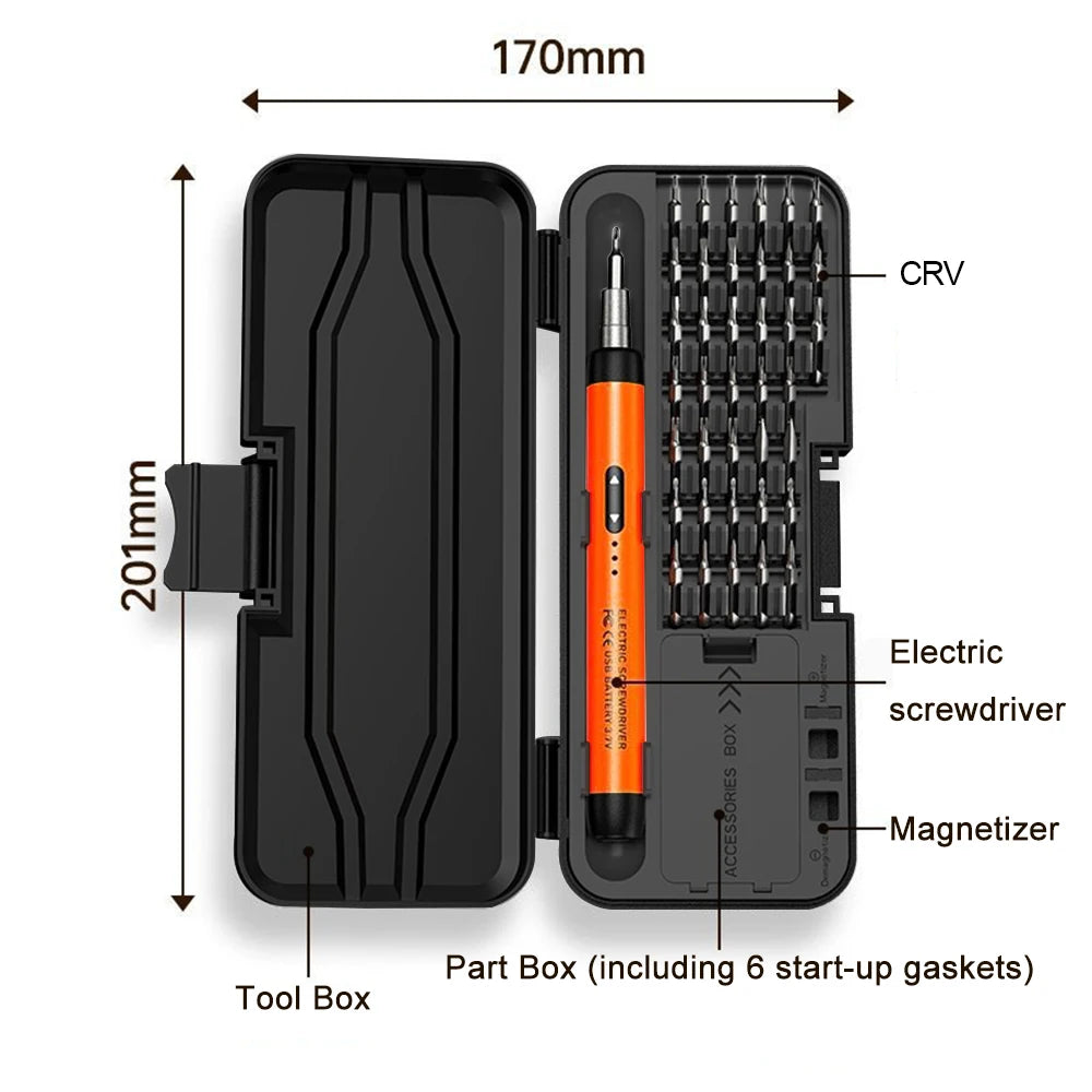 Electric Screwdriver Set Precision Power Tool Kit Rechargeab