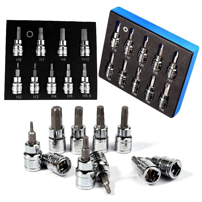 3/8 Inch Hex Bit Socket Set Sturdy Allen Key Sockets Profess